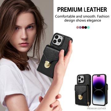 iPhone 16 Pro Max Alt-i-et cover med pung og rem - Sort