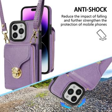 iPhone 16 Pro Max Alt-i-et cover med pung og rem - Lilla