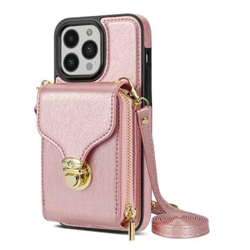 iPhone 16 Pro Max Alt-i-et cover med pung og rem - Rødguld