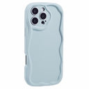 iPhone 16 Pro Max Candy Color Wavy TPU Cover - babyblå
