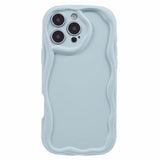 iPhone 16 Pro Max Candy Color Wavy TPU Cover - babyblå