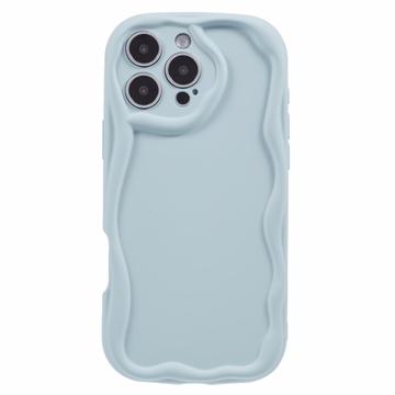 iPhone 16 Pro Max Candy Color Wavy TPU Cover - babyblå