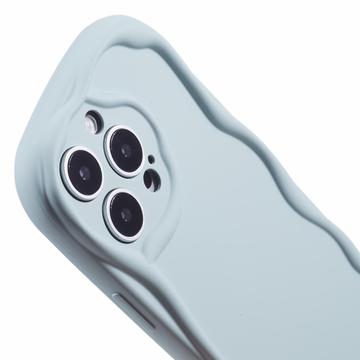 iPhone 16 Pro Max Candy Color Wavy TPU Cover - babyblå