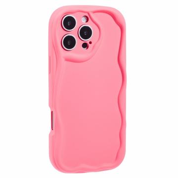 iPhone 16 Pro Max Candy Color Wavy TPU Cover - Hot Pink