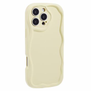 iPhone 16 Pro Max Candy Color Wavy TPU Cover - Gul
