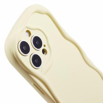 iPhone 16 Pro Max Candy Color Wavy TPU Cover - Gul