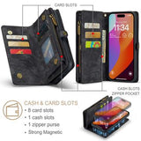 iPhone 16 Pro Max Caseme 008 2-i-1 Multifunktionel Pung - Sort