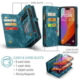 iPhone 16 Pro Max Caseme 008 2-i-1 Multifunktionel Pung - Blå