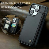 iPhone 16 Pro Max Caseme C22-etui RFID-kortpung - Sort