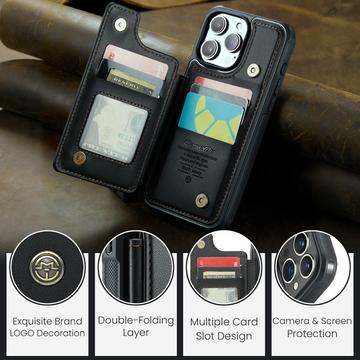 iPhone 16 Pro Max Caseme C22-etui RFID-kortpung - Sort