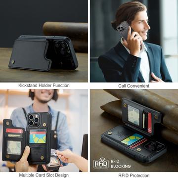 iPhone 16 Pro Max Caseme C22-etui RFID-kortpung - Sort
