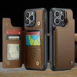 iPhone 16 Pro Max Caseme C22-etui RFID-kortpung - brun