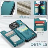 iPhone 16 Pro Max Caseme C22-etui RFID-kortpung - grøn