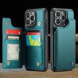 iPhone 16 Pro Max Caseme C22-etui RFID-kortpung - grøn