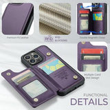 iPhone 16 Pro Max Caseme C22-etui RFID-kortpung - lilla