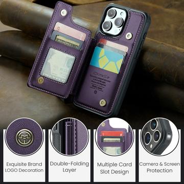 iPhone 16 Pro Max Caseme C22-etui RFID-kortpung - lilla