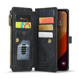 iPhone 16 Pro Max Caseme C30 Multifunktionel Pung - Sort
