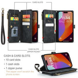 iPhone 16 Pro Max Caseme C30 Multifunktionel Pung - Sort