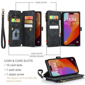 iPhone 16 Pro Max Caseme C30 Multifunktionel Pung - Sort