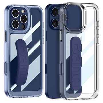 iPhone 16 Pro Max Klar Cover med Silikonehåndrem - Blå