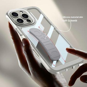 iPhone 16 Pro Max Klar Cover med Silikonehåndrem - Blå