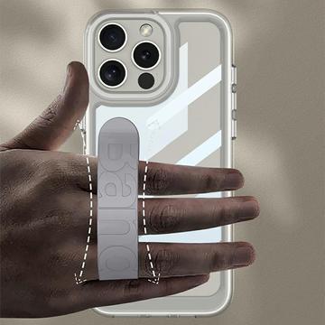 iPhone 16 Pro Max Klar Cover med Silikonehåndrem - grå