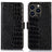 iPhone 16 Pro Max Crocodile Series Læderpung med RFID - Sort