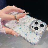 iPhone 16 Pro Max CrystalGlow Hybrid Cover med Ringholder - Pink