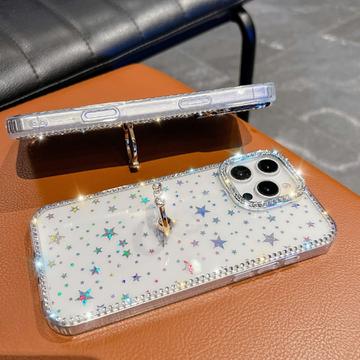 iPhone 16 Pro Max CrystalGlow Hybrid Cover med Ringholder - gennemsigtig