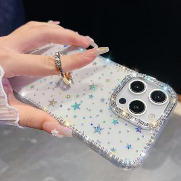 iPhone 16 Pro Max CrystalGlow Hybrid Cover med Ringholder - gennemsigtig
