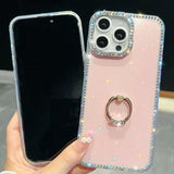 iPhone 16 Pro Max CrystalGlow Hybrid Cover med Ringholder - Gul