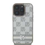 iPhone 16 Pro Max DKNY Ternet Mønster og Stribe Cover - Beige