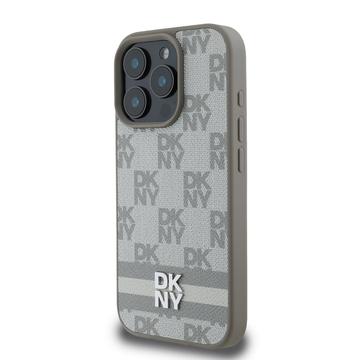iPhone 16 Pro Max DKNY Ternet Mønster og Stribe Cover - Beige