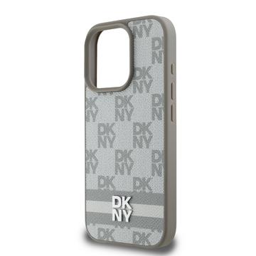 iPhone 16 Pro Max DKNY Ternet Mønster og Stribe Cover - Beige