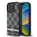iPhone 16 Pro Max DKNY Ternet Mønster og Stribe Cover - Sort