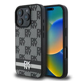 iPhone 16 Pro Max DKNY Ternet Mønster og Stribe Cover - Sort