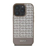 iPhone 16 Pro Max DKNY Repeat Pattern Bottom Stripe Cover - MagSafe-kompatibel - Brun