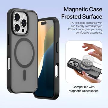 iPhone 16 Pro Max Dux Ducis Lawa Pung læderetui med magnetisk låg - sort