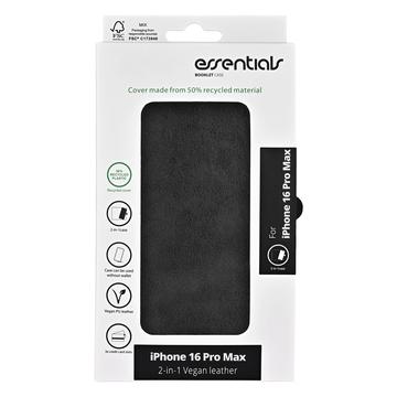 iPhone 16 Pro Max Essentials aftageligt 2-i-1 pungetui - sort