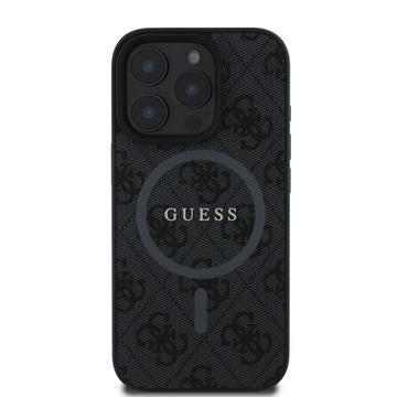 iPhone 16 Pro Max Guess 4G farvet ringcover - MagSafe-kompatibel - Sort