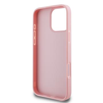 iPhone 16 Pro Max Guess Fixed Glitter 4G Metal Logo Cover - Pink