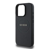 iPhone 16 Pro Max Guess Grained Classic Logo Hybrid Cover - MagSafe-kompatibel - Sort