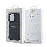 iPhone 16 Pro Max Guess Grained Classic Logo Hybrid Cover - MagSafe-kompatibel - Sort