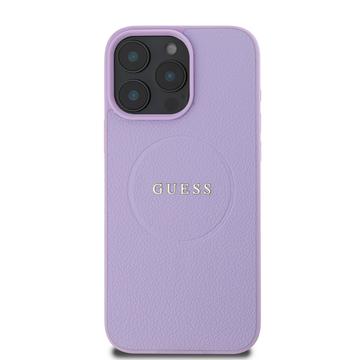 iPhone 16 Pro Max Guess Grained Classic Logo Hybrid Cover - MagSafe-kompatibel - Lilla