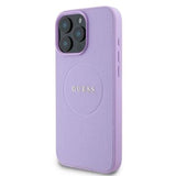 iPhone 16 Pro Max Guess Grained Classic Logo Hybrid Cover - MagSafe-kompatibel - Lilla