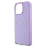 iPhone 16 Pro Max Guess Grained Classic Logo Hybrid Cover - MagSafe-kompatibel - Lilla