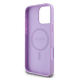 iPhone 16 Pro Max Guess Grained Classic Logo Hybrid Cover - MagSafe-kompatibel - Lilla