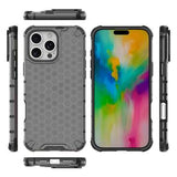 iPhone 16 Pro Max Honeycomb Armored Hybrid Cover - Sort