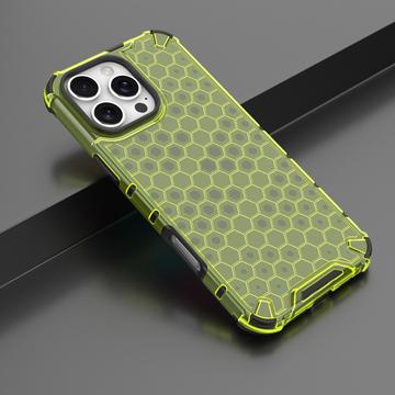 iPhone 16 Pro Max Honeycomb Armored Hybrid Cover - Grøn