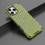 iPhone 16 Pro Max Honeycomb Armored Hybrid Cover - Grøn